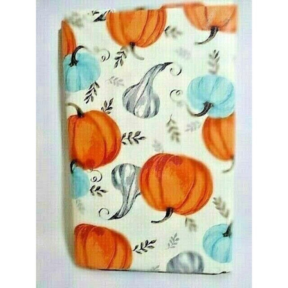 Pumpkins Gourds & Leaves Vinyl Tablecloth 52 X 70 PVC-Free Fall Dining Table